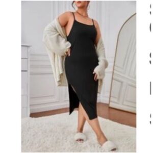 New- SHEIN Emery Rose Unity Plus Split Thigh Cami Dress.